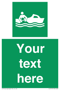 Custom sign safe condition Rescue boat